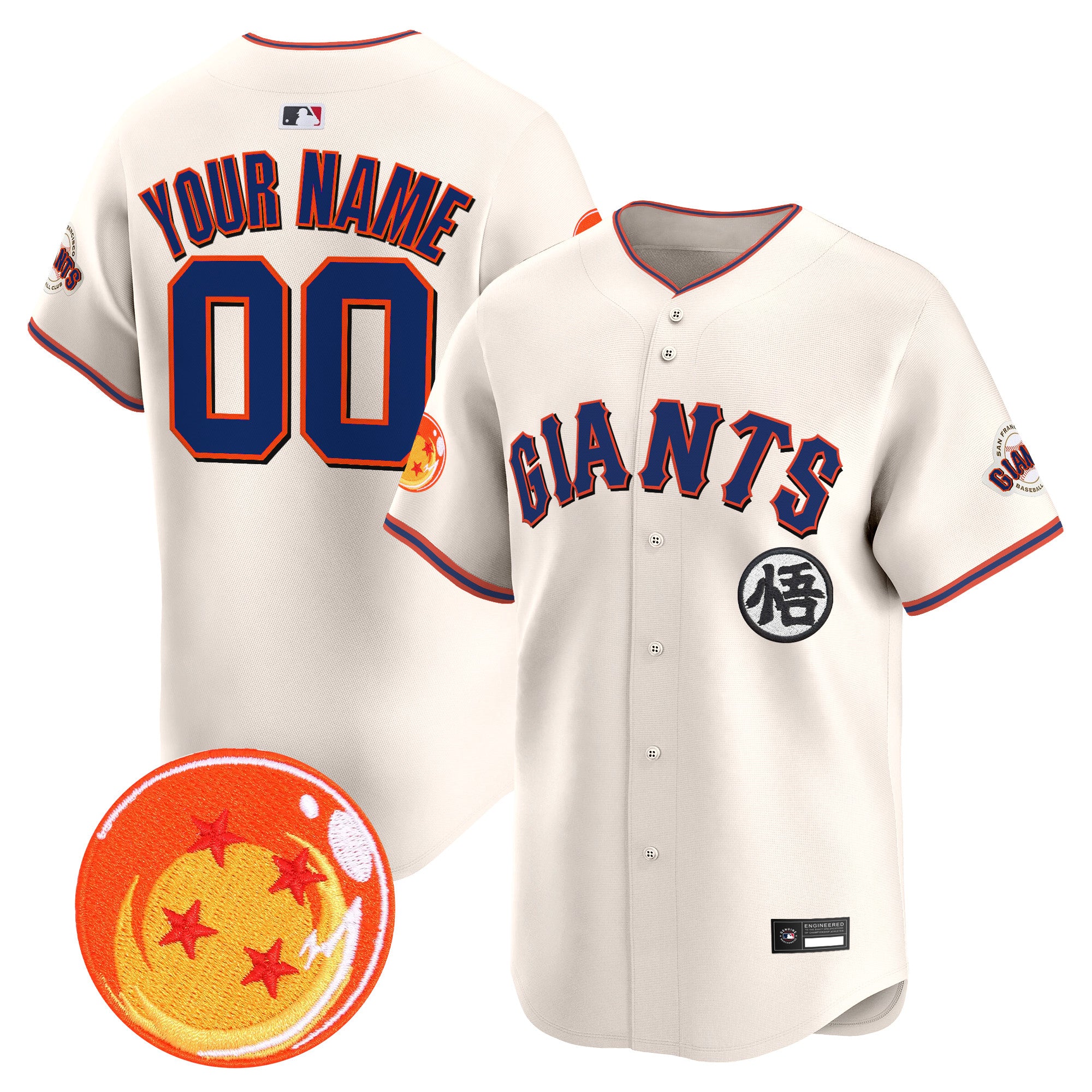 San Francisco Giants x Dragon Ball Vapor Premier Limited Custom Jersey - All Stitched