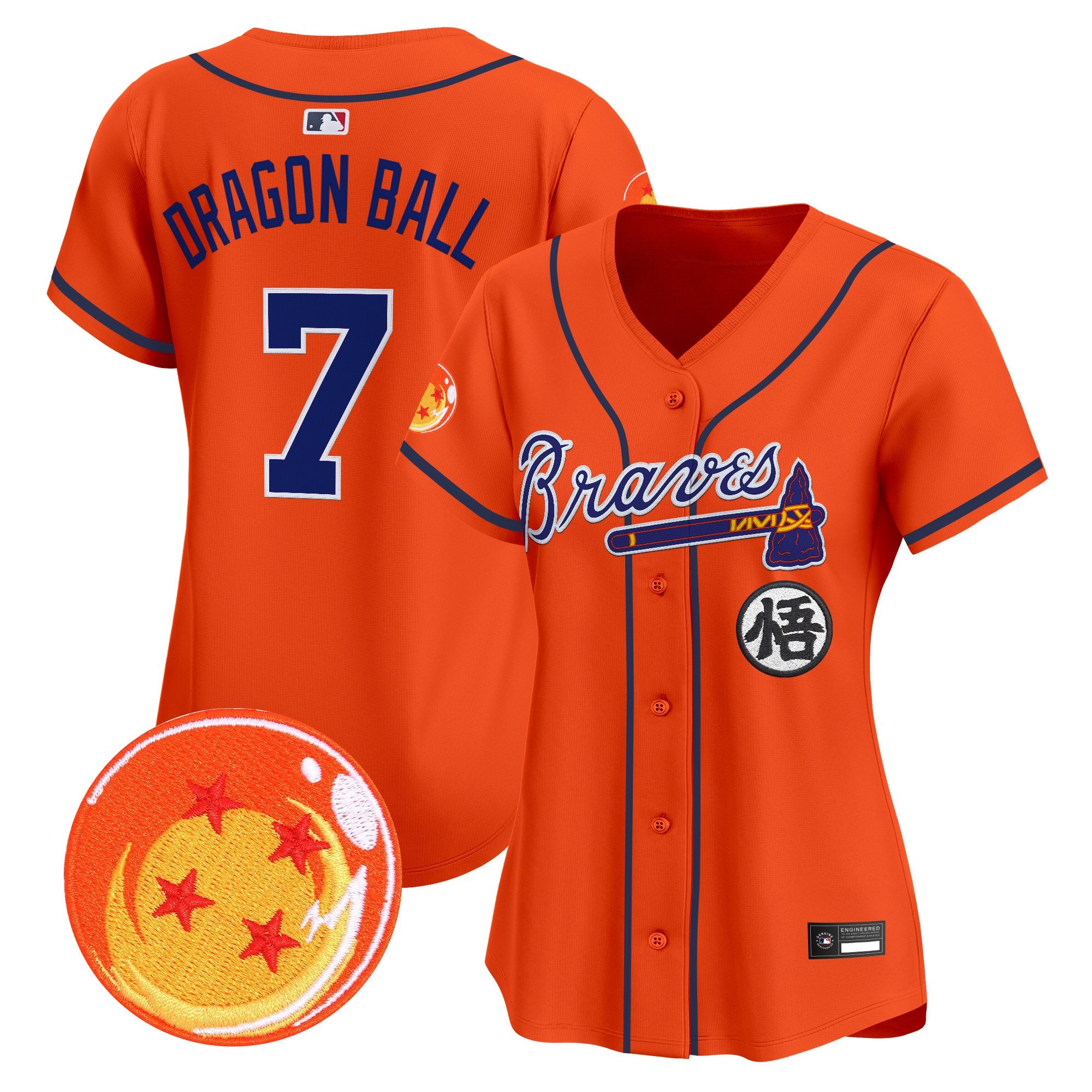 Women's Atlanta Braves x Dragon Ball Vapor Premier Limited Jersey - All Stitched