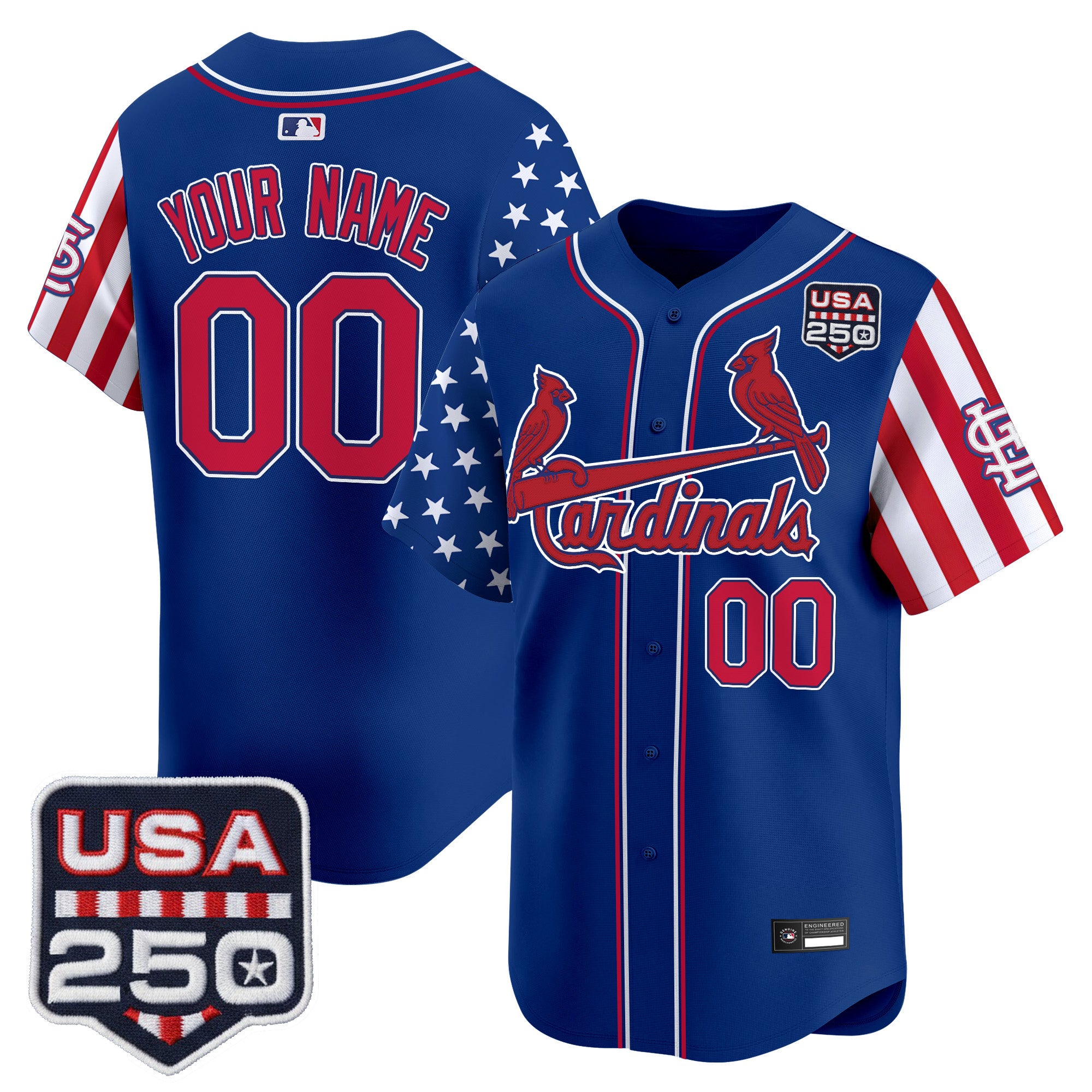 St. Louis Cardinals "America 250 Edition" Vapor Premier Limited Custom Jersey - All Stitched