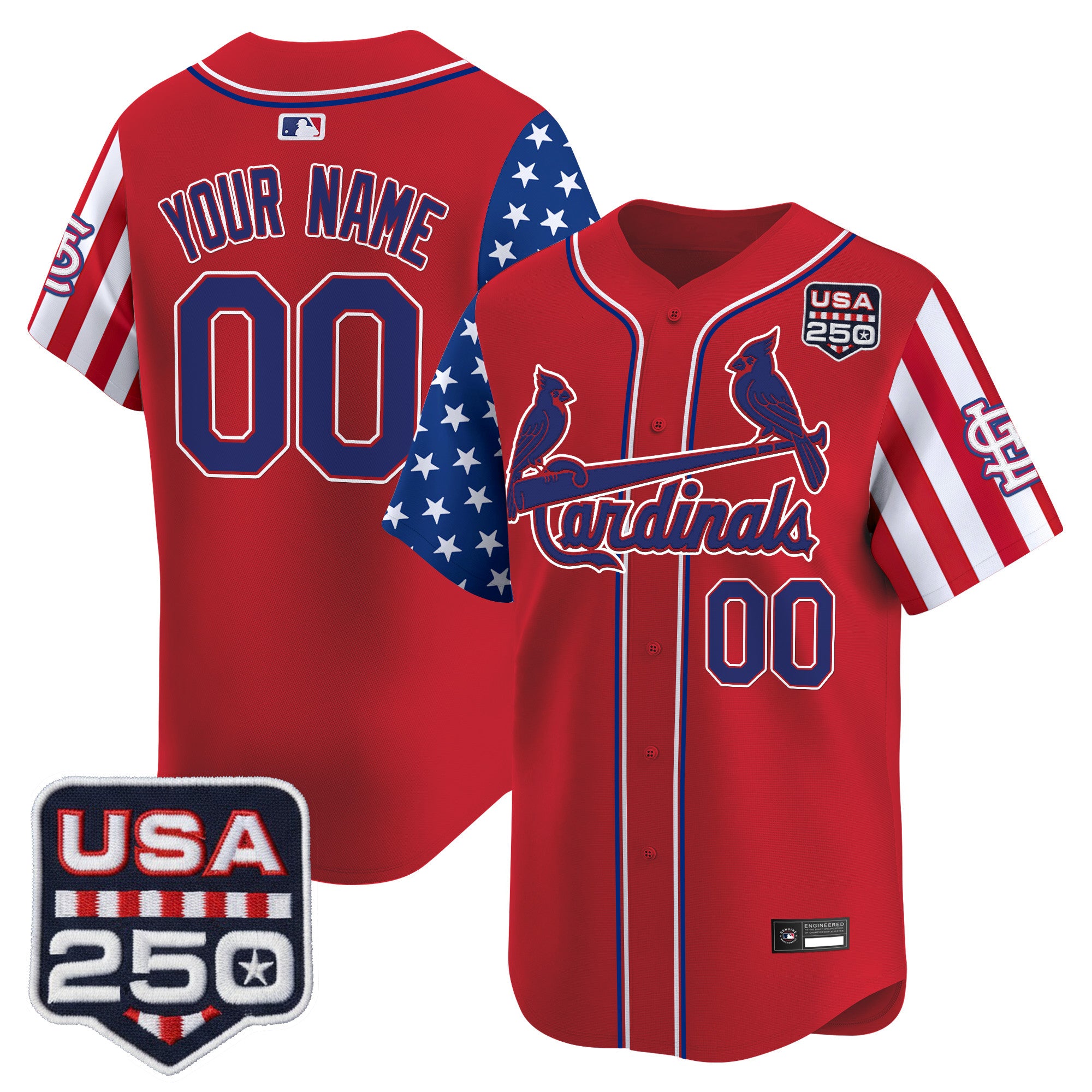 St. Louis Cardinals "America 250 Edition" Vapor Premier Limited Custom Jersey - All Stitched