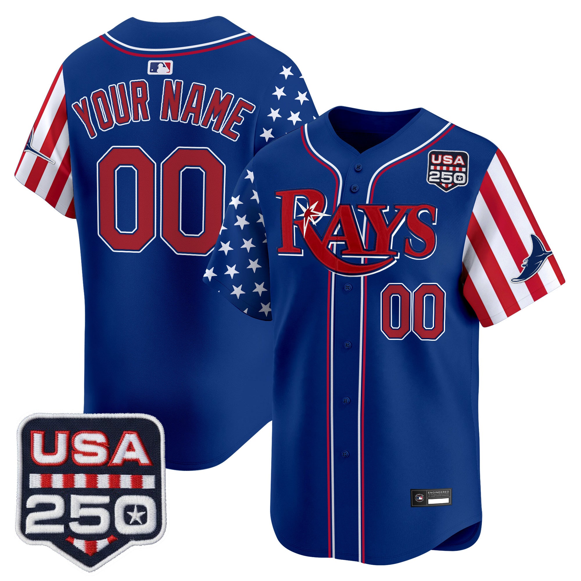 Tampa Bay Rays "America 250 Edition" Vapor Premier Limited Custom Jersey - All Stitched