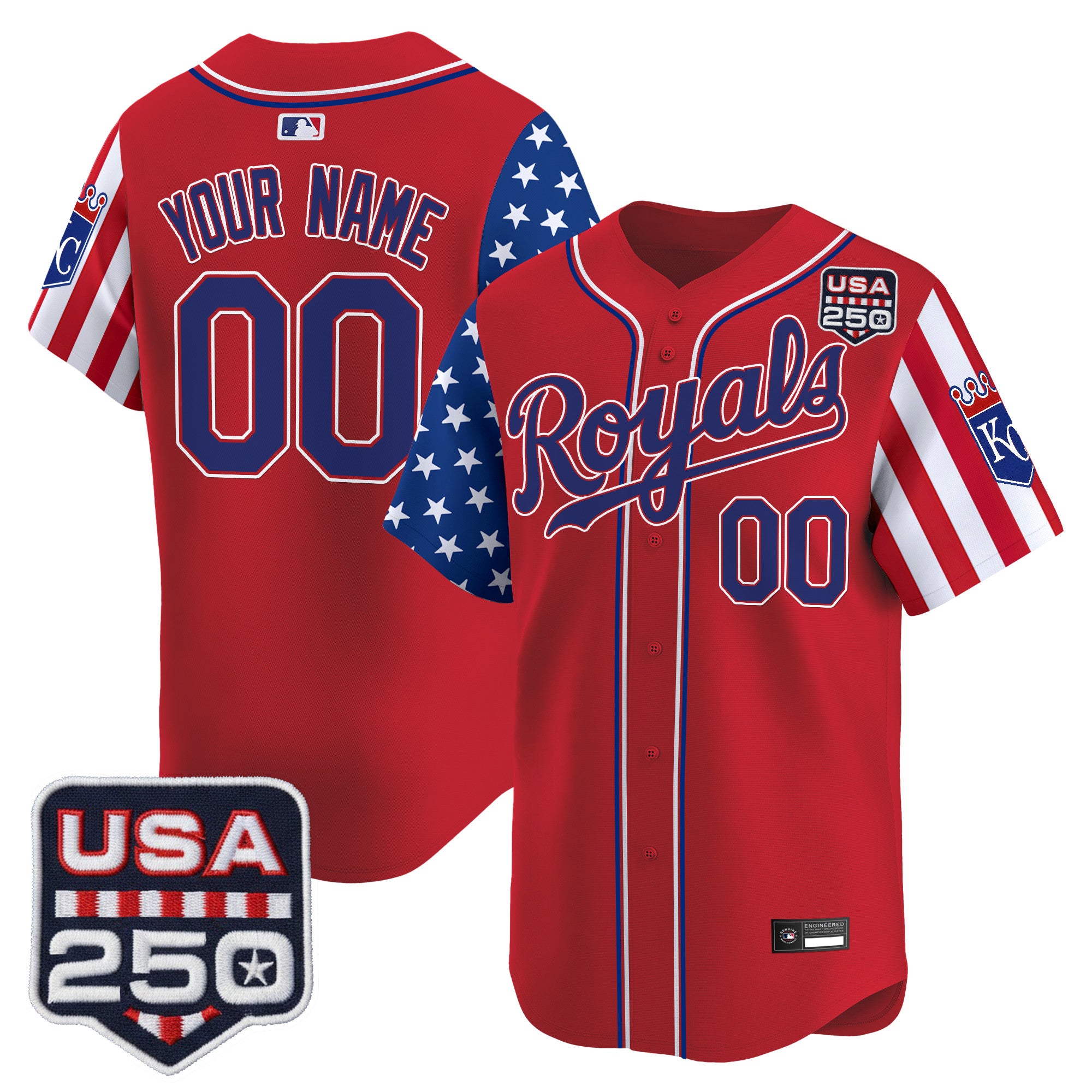 Kansas City Royals "America 250 Edition" Vapor Premier Limited Custom Jersey - All Stitched