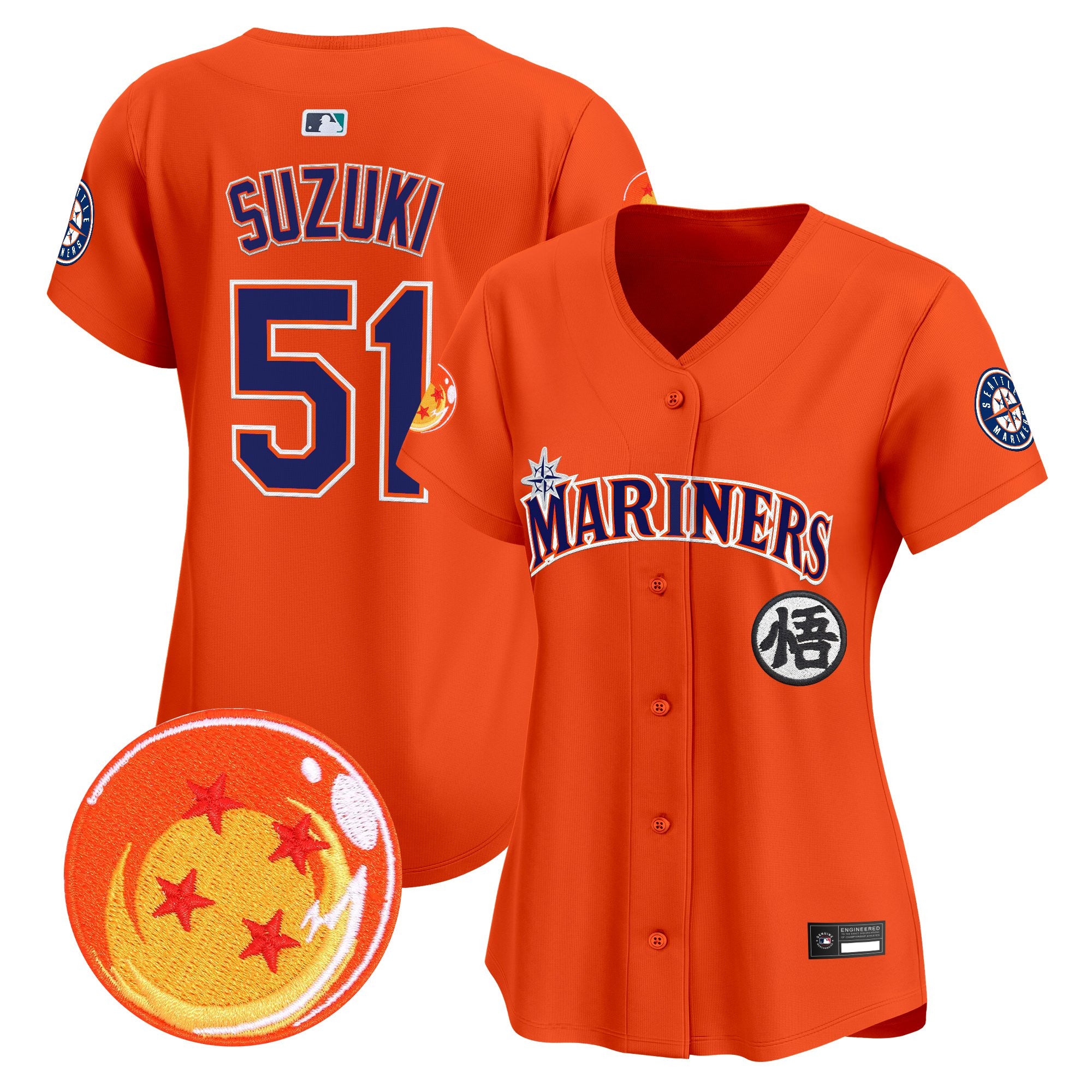 Women's Seattle Mariners x Dragon Ball Vapor Premier Limited Jersey - All Stitched