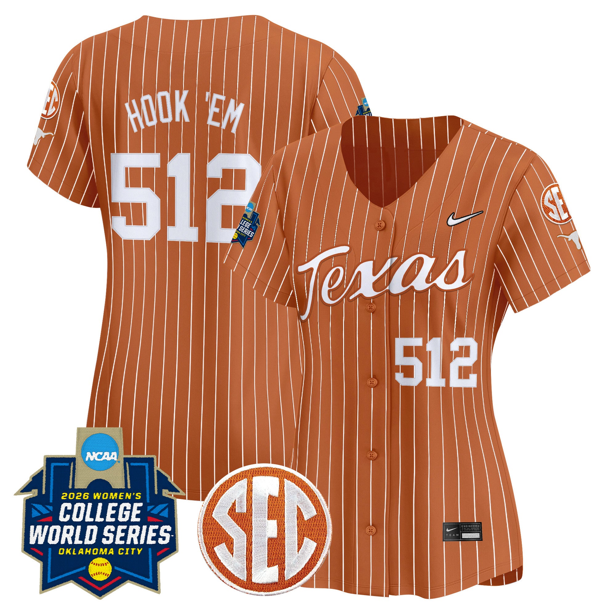 Women's Texas Longhorns Softball 2026 World Series (WCWS) Vapor Premier Limited Jersey - All Stitched