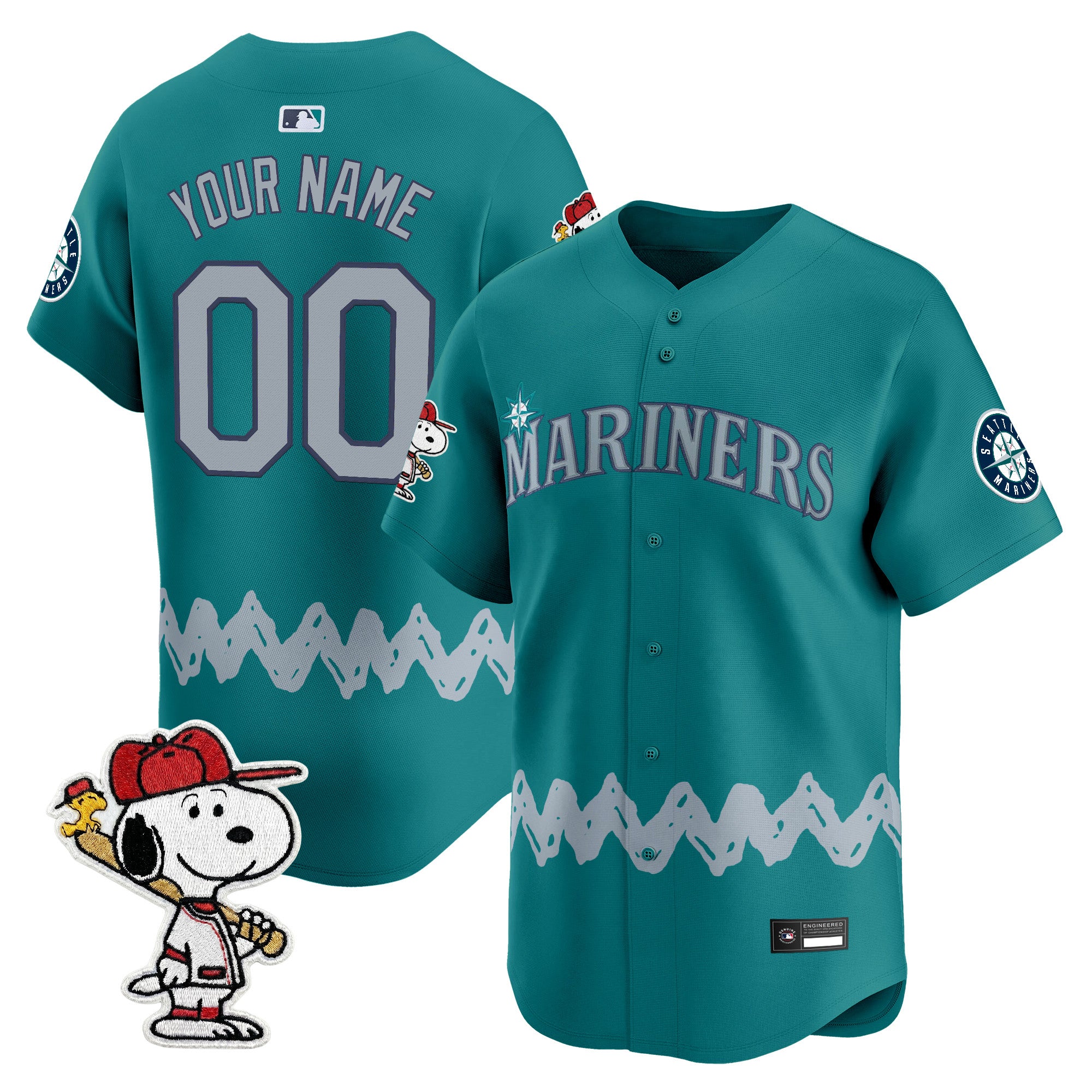 Seattle Mariners x Peanuts Vapor Premier Limited Custom Jersey - Stitched