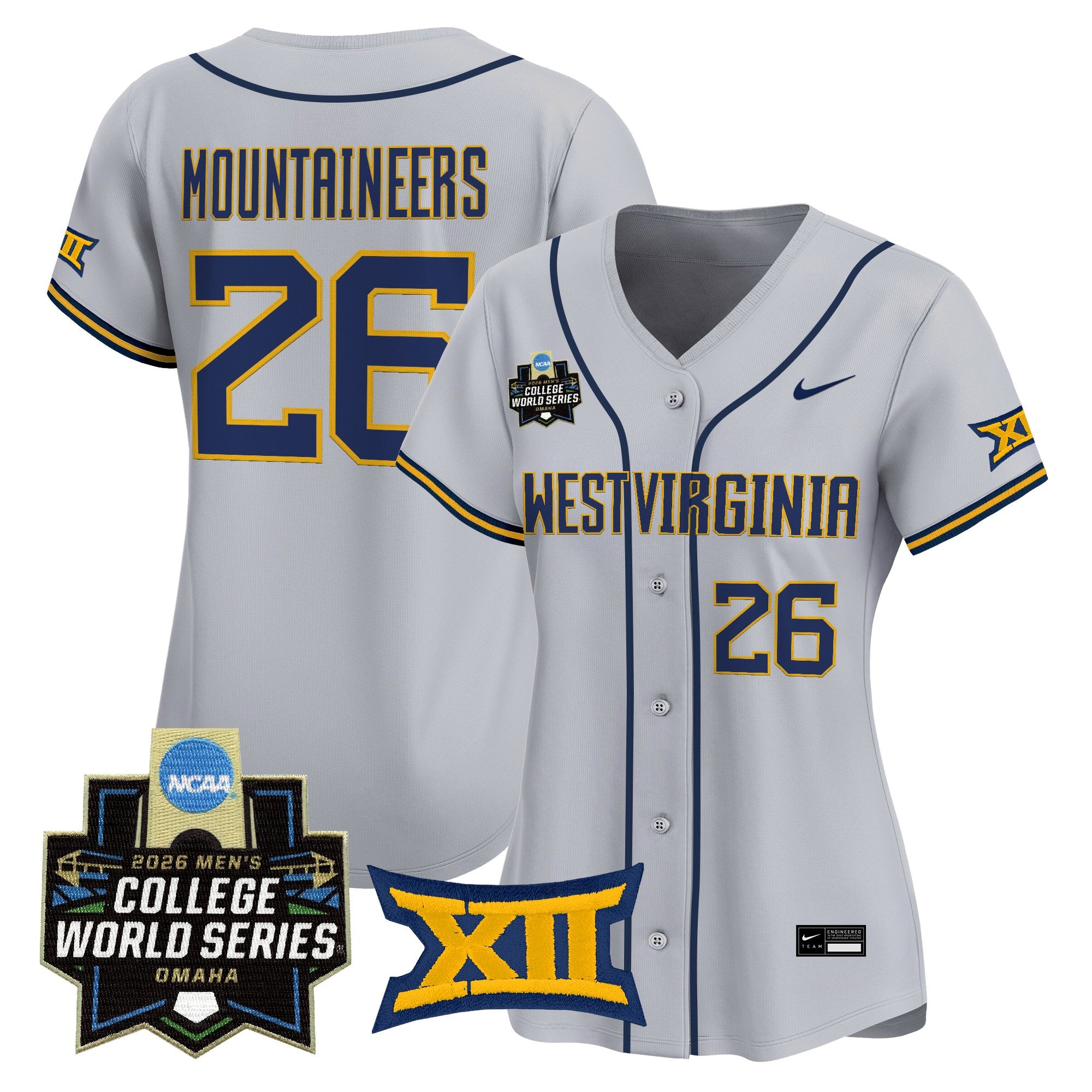 Women's West Virginia Mountaineers 2026 World Series Patch Vapor Premier Limited Jersey - All Stitched