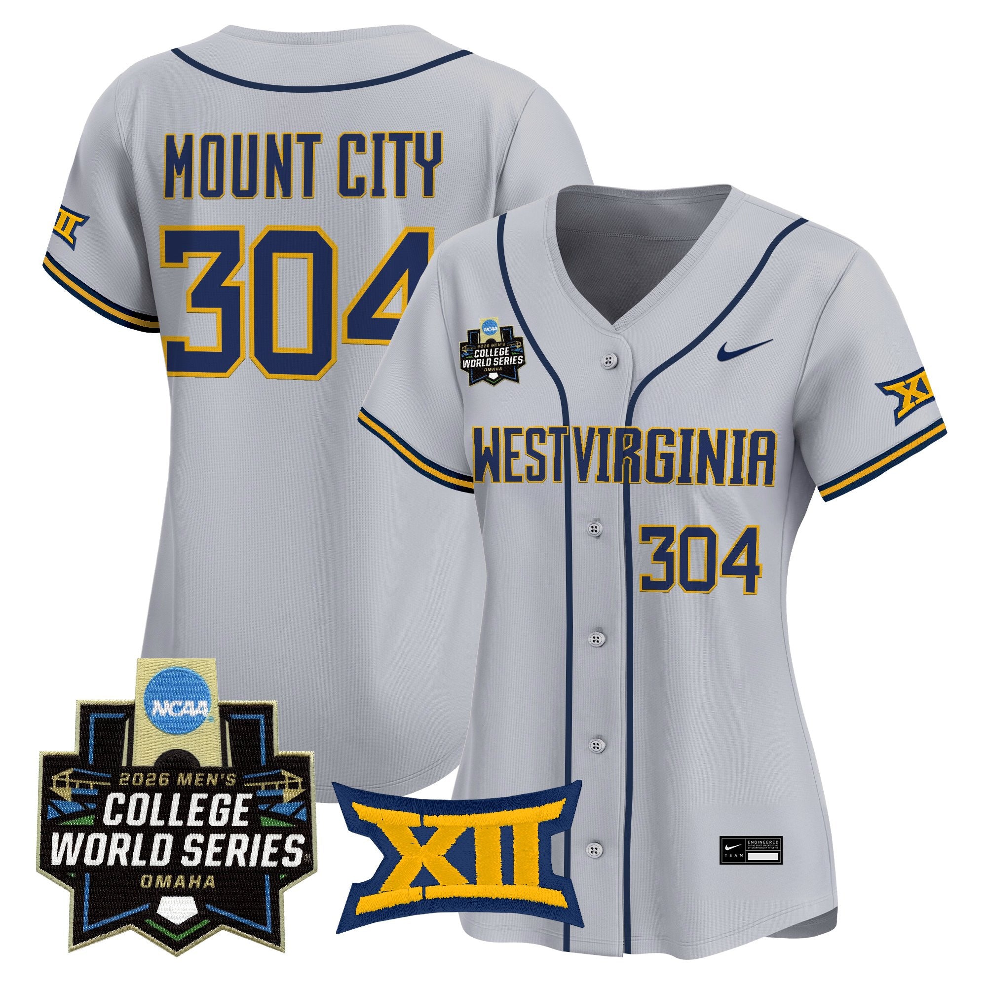 Women's West Virginia Mountaineers 2026 World Series Patch Vapor Premier Limited Jersey - All Stitched