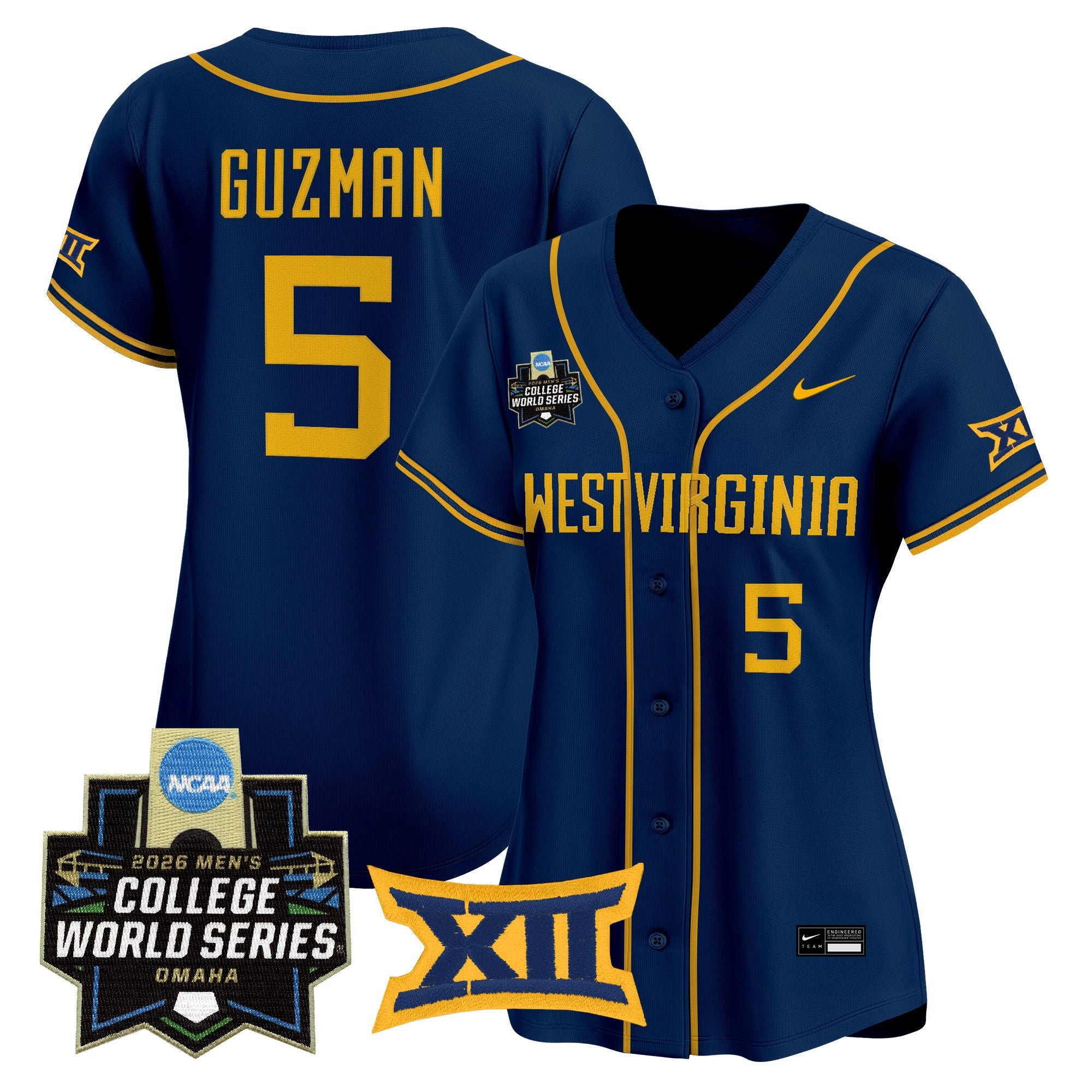 Women's West Virginia Mountaineers 2026 World Series Patch Vapor Premier Limited Jersey - All Stitched