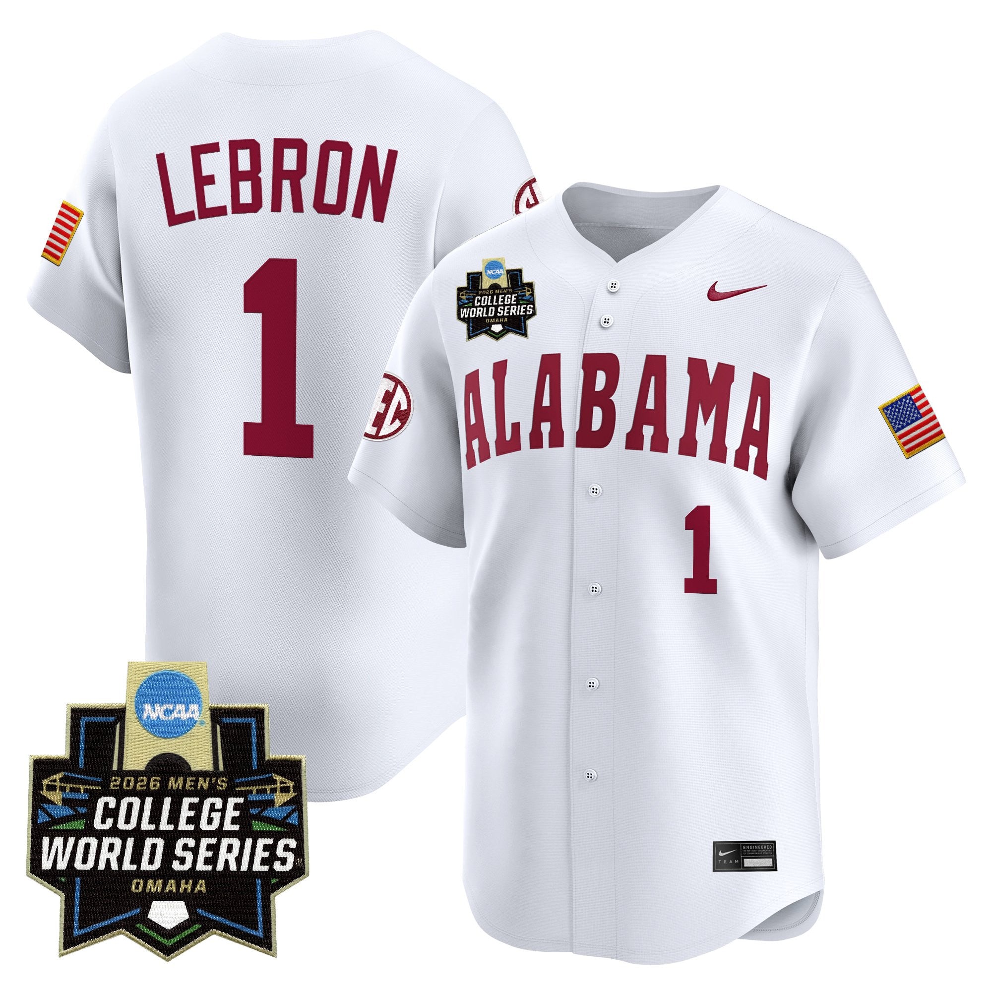 Men's Alabama Crimson Tide 2026 World Series Vapor Premier Limited Jersey - All Stitched