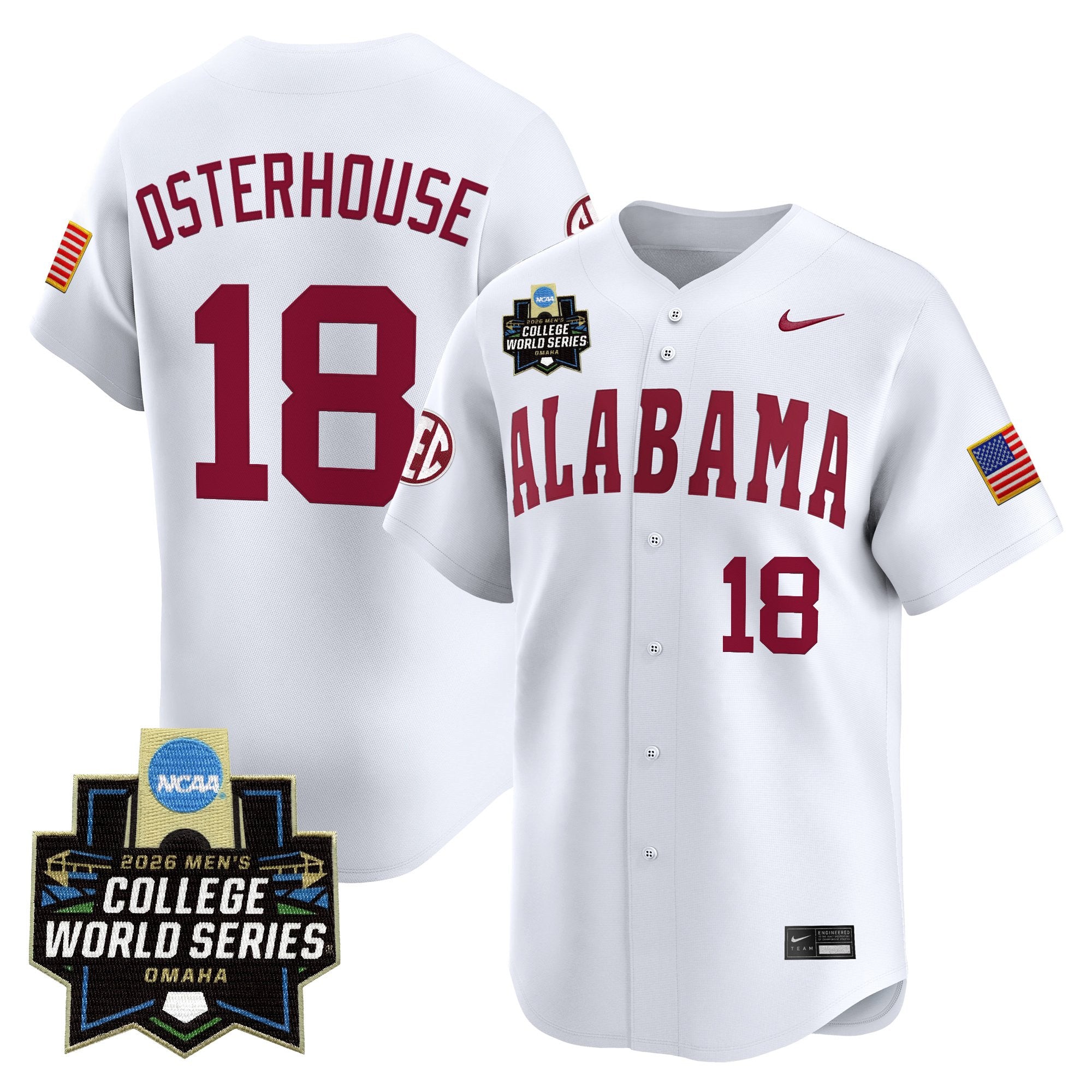 Men's Alabama Crimson Tide 2026 World Series Vapor Premier Limited Jersey - All Stitched