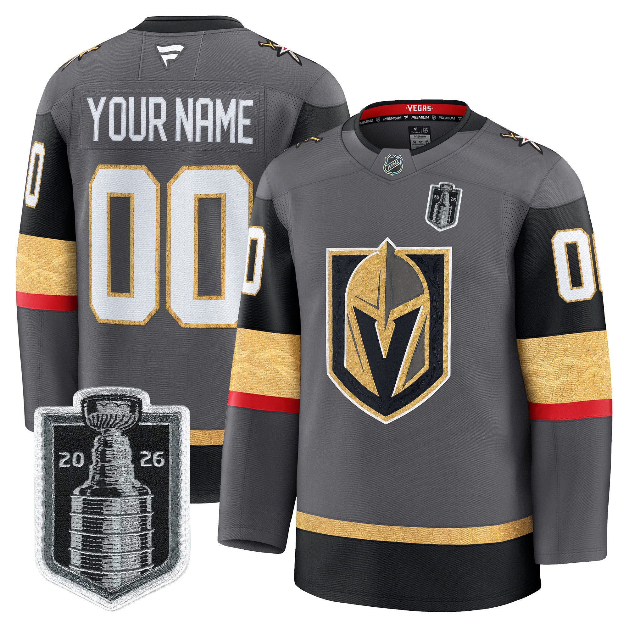 Vegas Golden Knights 2026 Stanley Cup Patch Premium Custom Jersey - All Stitched