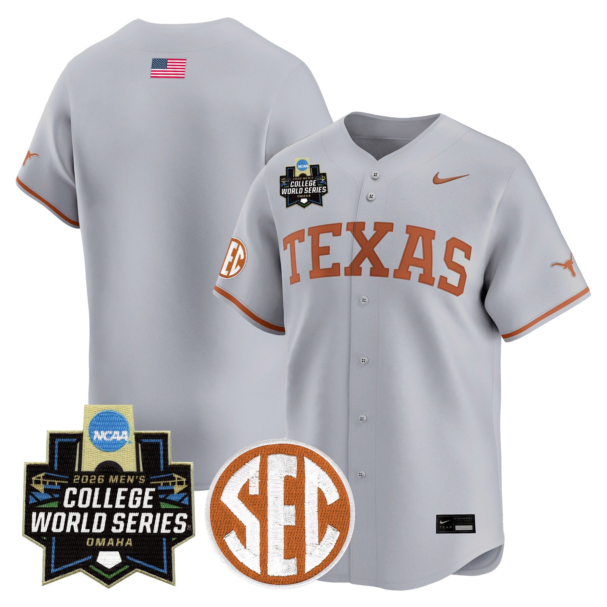 Men's Texas Longhorns 2026 World Series Vapor Premier Limited Jersey V2 - All Stitched