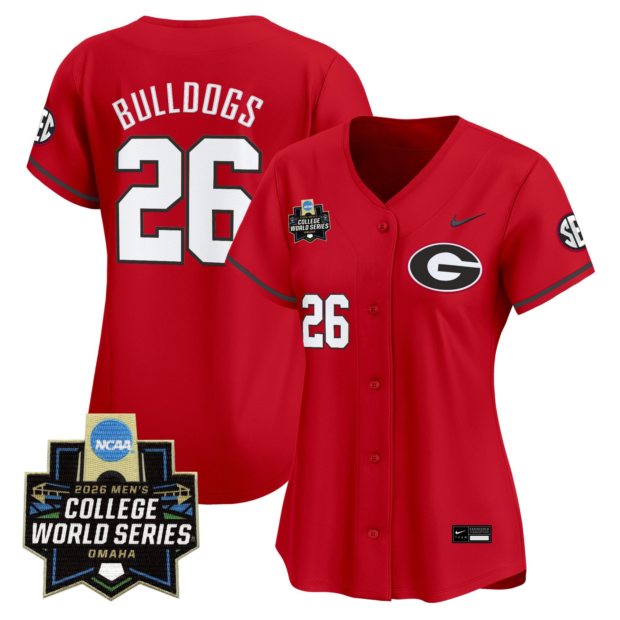 Women's Georgia Bulldogs Baseball 2026 World Series Vapor Premier Limited Jersey - All Stitched