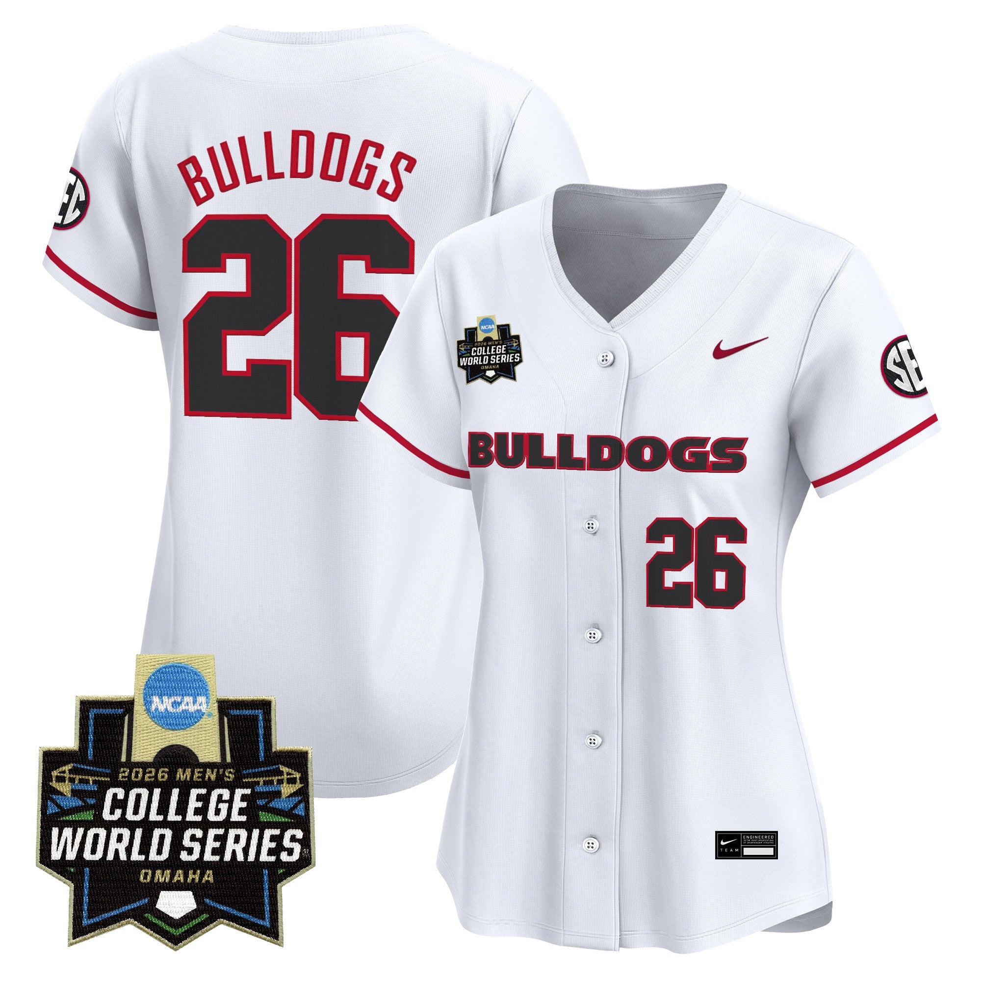 Women's Georgia Bulldogs Baseball 2026 World Series Vapor Premier Limited Jersey - All Stitched