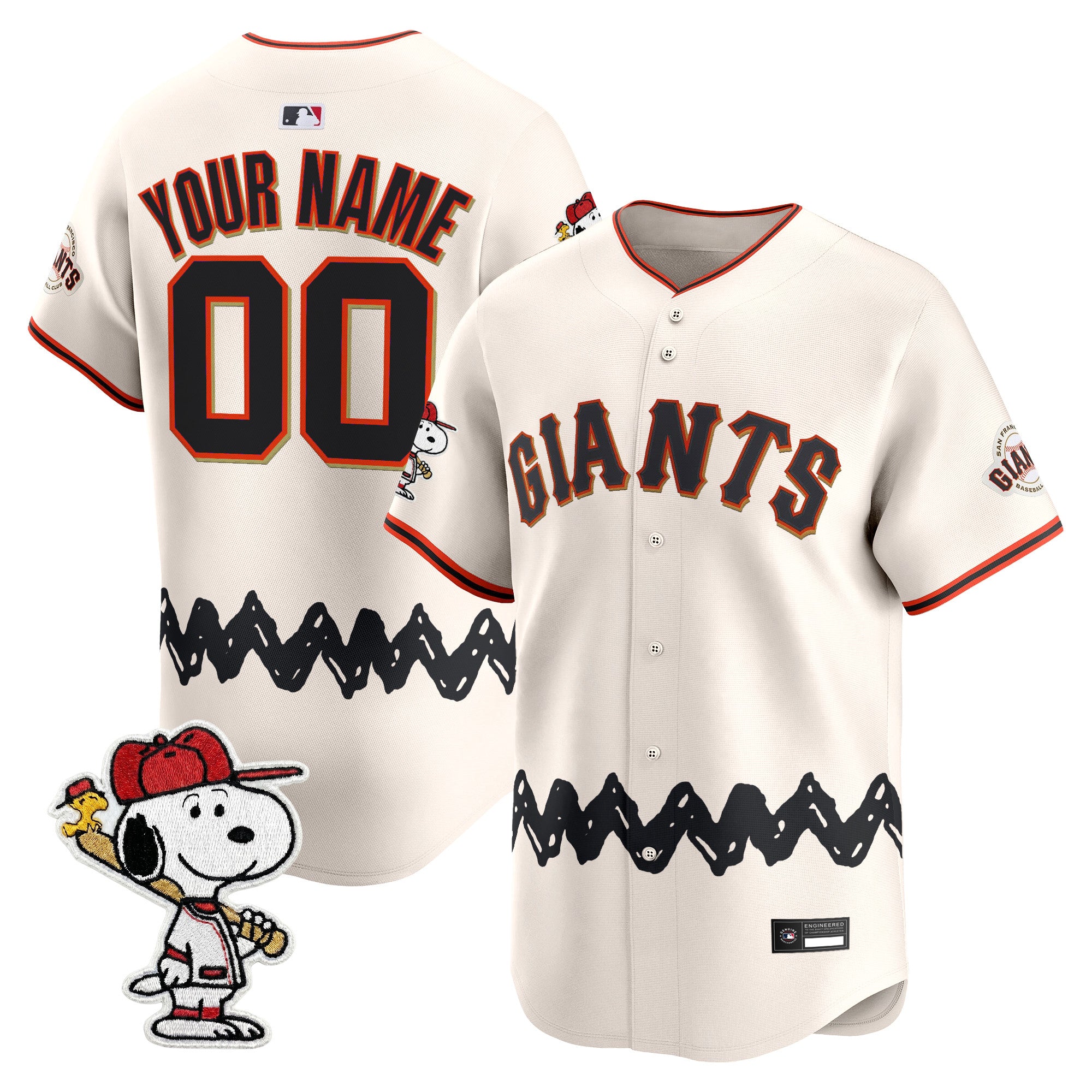 San Francisco Giants x Peanuts Vapor Premier Limited Custom Jersey - Stitched