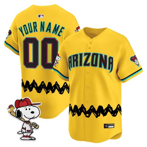 Diamondbacks x Peanuts Vapor Premier Limited Custom Jersey - Stitched