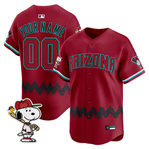 Diamondbacks x Peanuts Vapor Premier Limited Custom Jersey - Stitched