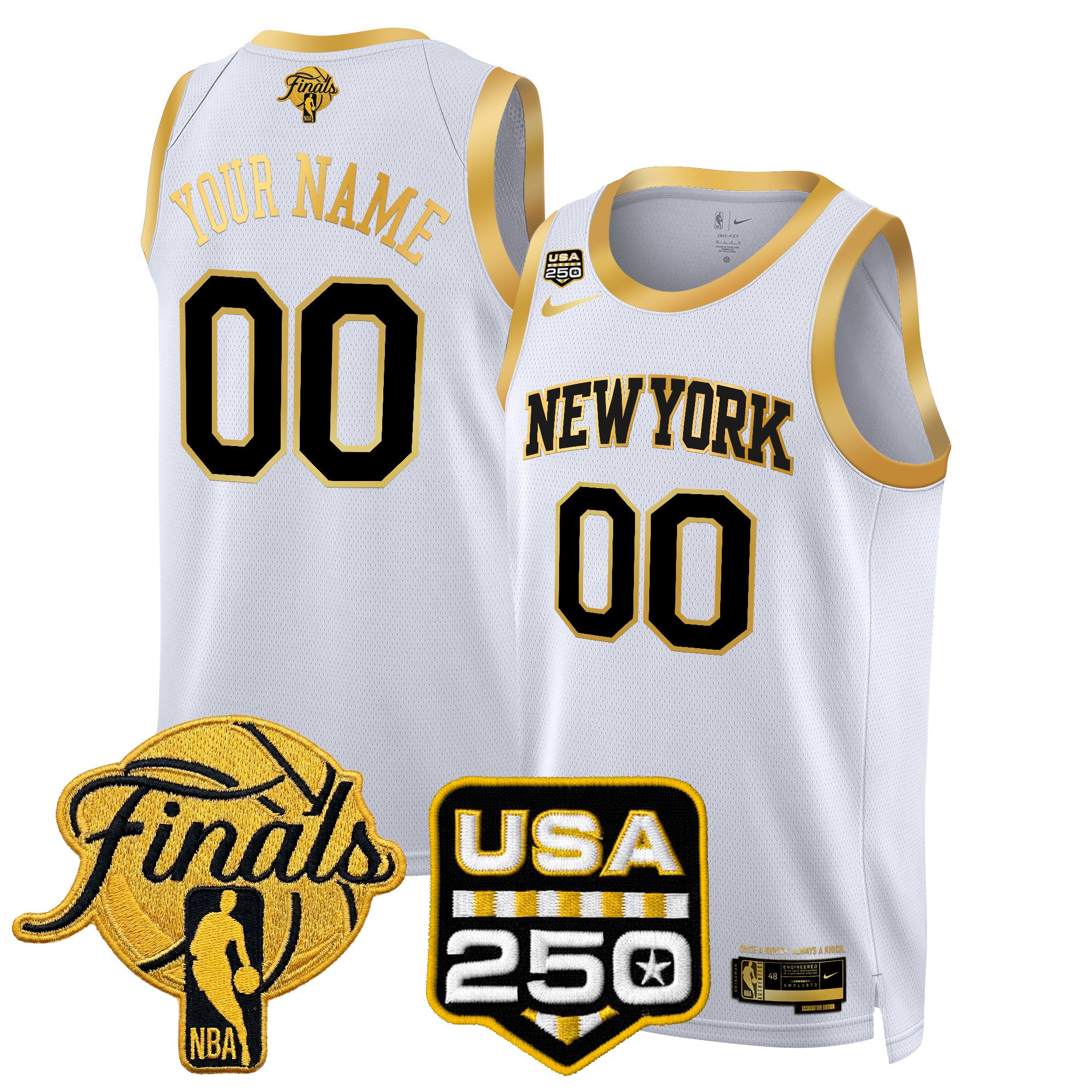 New York Knicks 2026 Finals Custom Swingman Jersey - 250 America Patch - All Stitched
