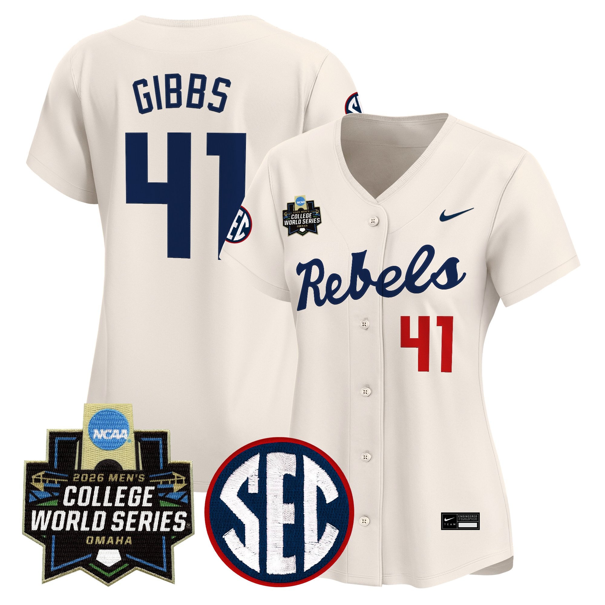 Women's Ole Miss Rebels 2026 World Series Vapor Premier Limited Jersey - All Stitched