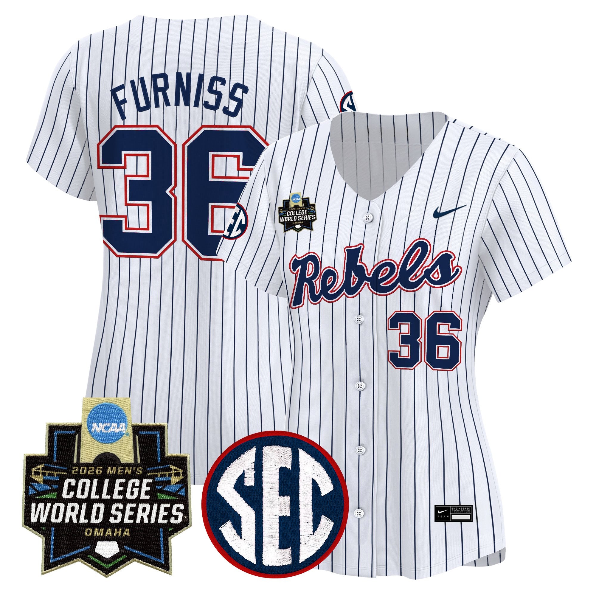 Women's Ole Miss Rebels 2026 World Series Vapor Premier Limited Jersey - All Stitched