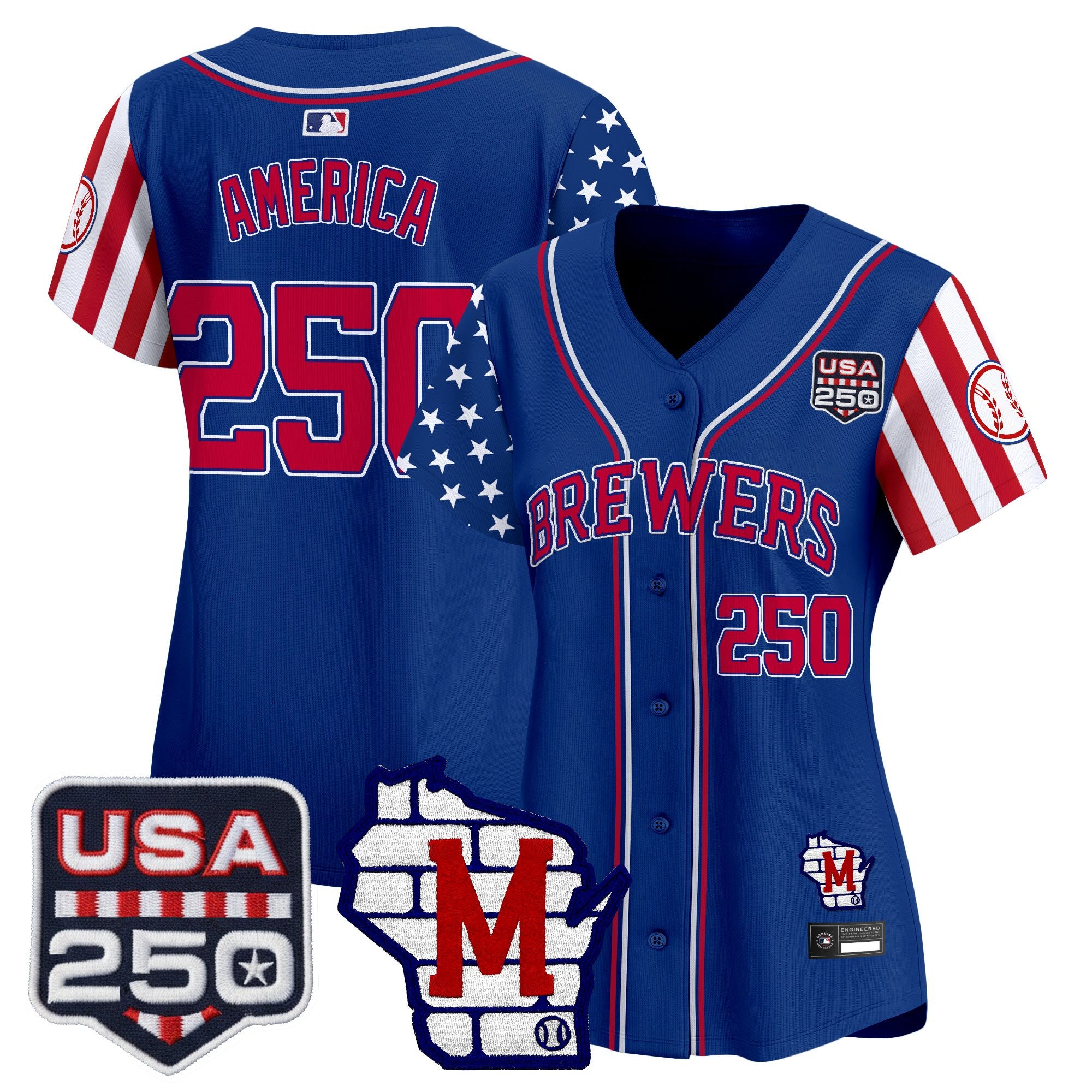 Women's Milwaukee Brewers "America250 Edition" Vapor Premier Limited Jersey - All Stitched