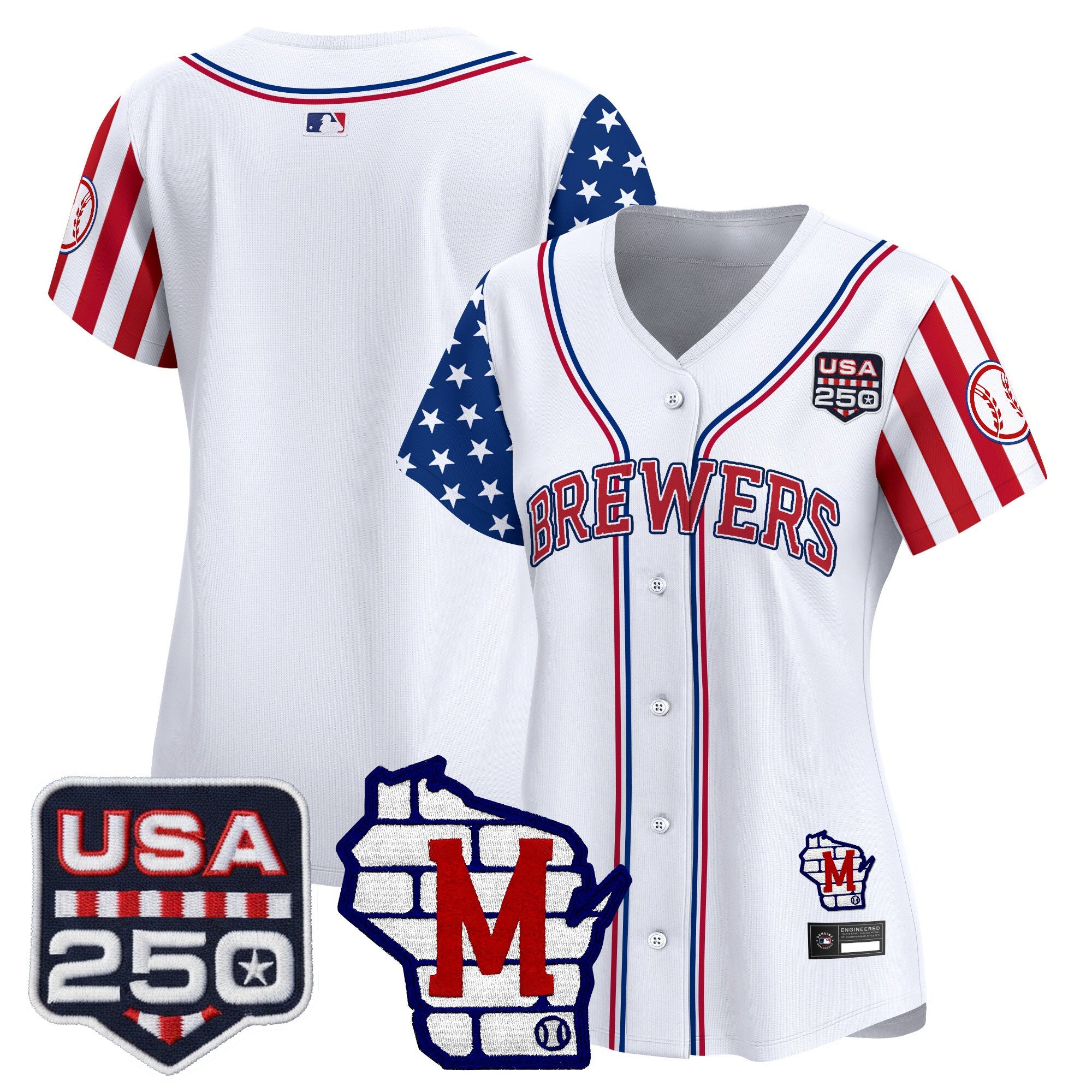Women's Milwaukee Brewers "America250 Edition" Vapor Premier Limited Jersey - All Stitched
