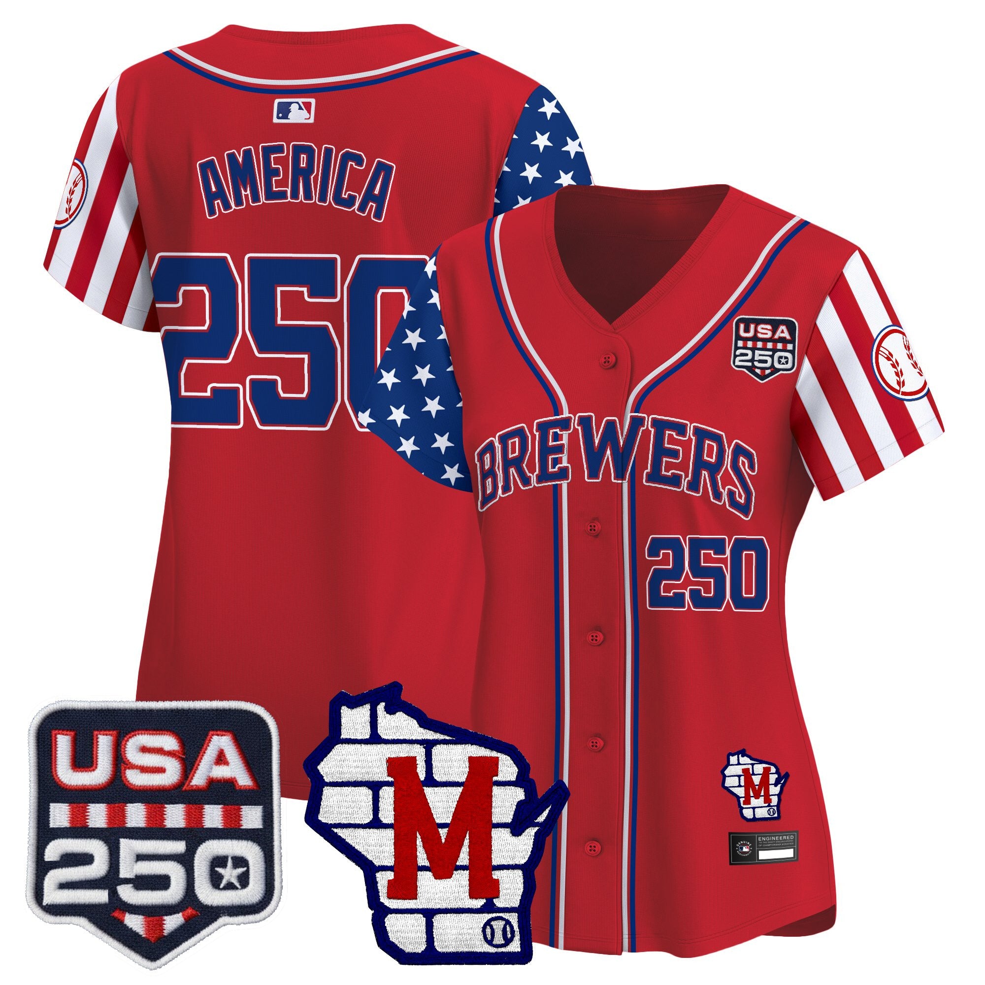 Women's Milwaukee Brewers "America250 Edition" Vapor Premier Limited Jersey - All Stitched