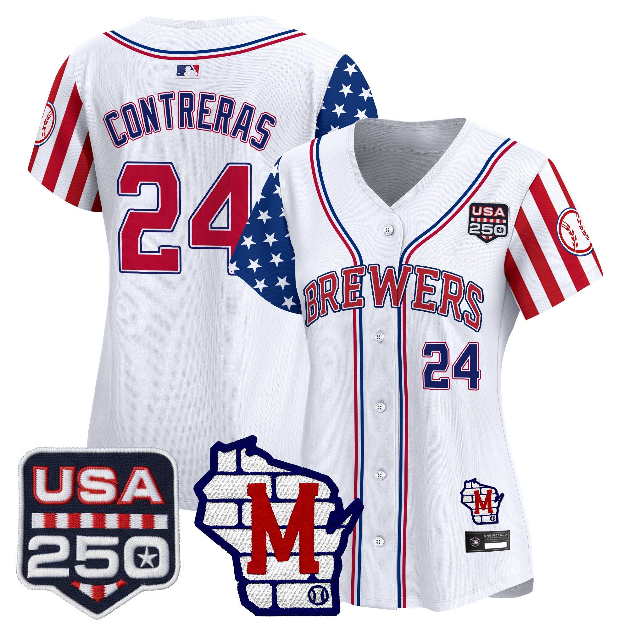 Women's Milwaukee Brewers "America250 Edition" Vapor Premier Limited Jersey - All Stitched