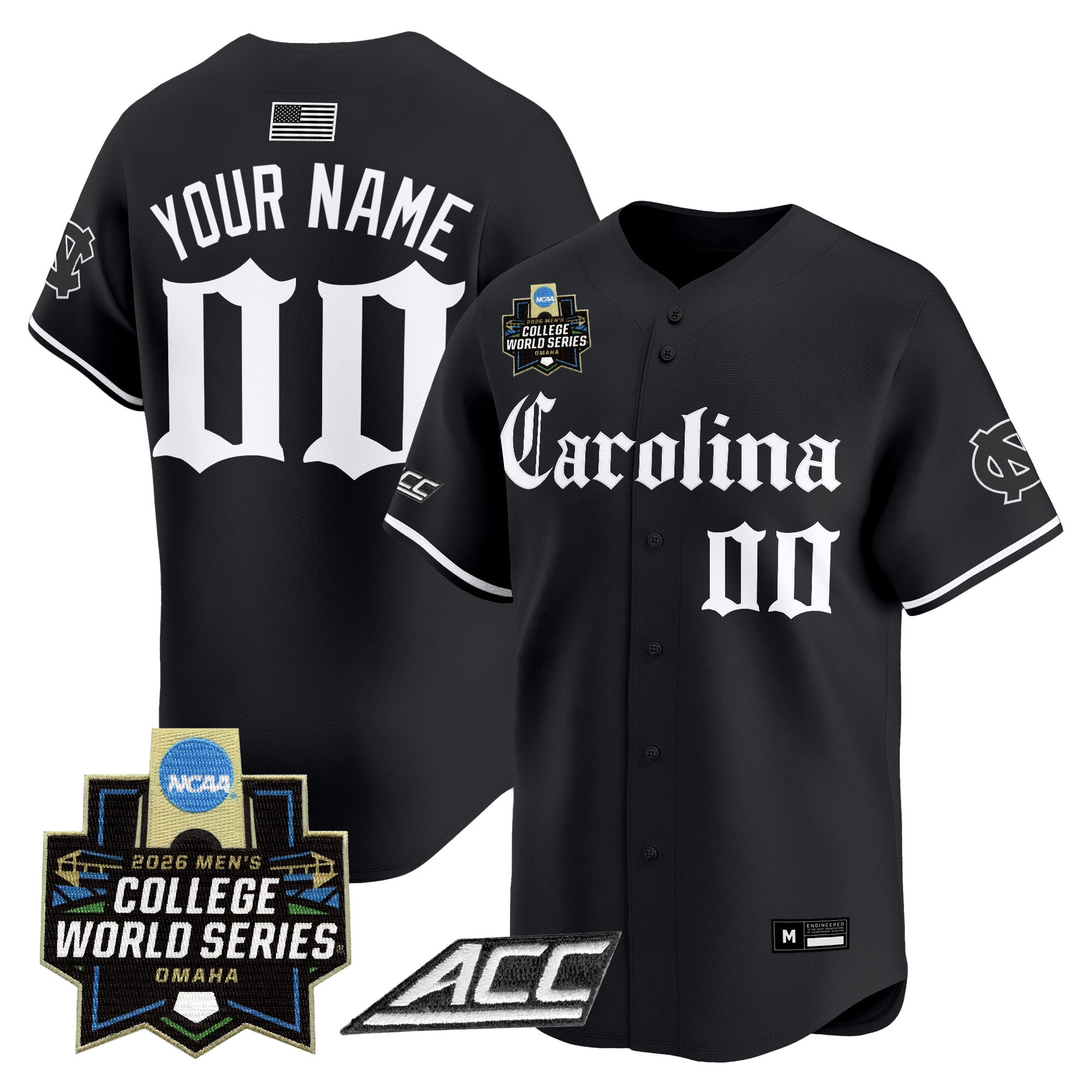 North Carolina Tar Heels 2026 World Series Vapor Premier Limited Custom Jersey - Gothic Edition - All Stitched