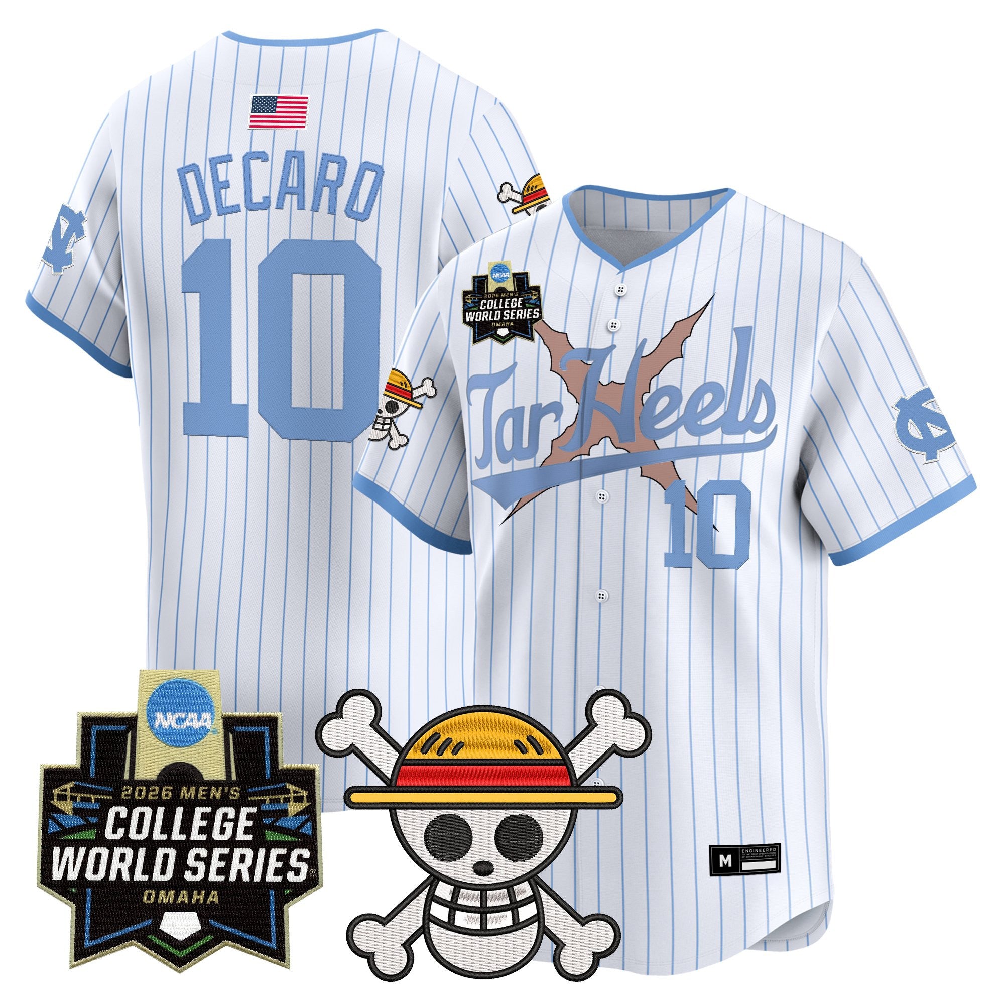 Men's North Carolina Tar Heels 2026 World Series x One Piece Vapor Premier Limited Jersey - All Stitched