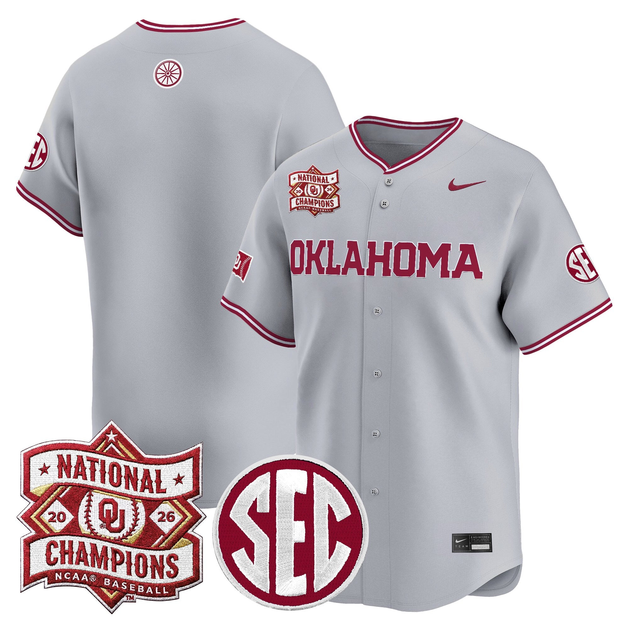 Men's Oklahoma Sooners 2026 National Champions Patch Vapor Premier Limited Jersey - All Stitched
