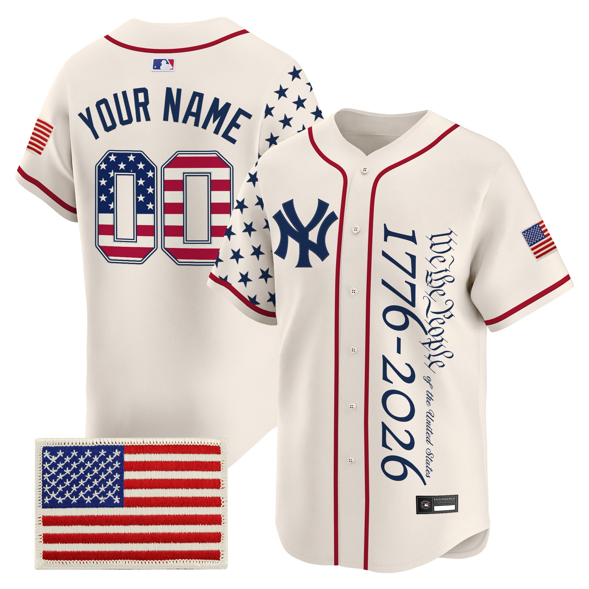 Yankees "America 250 Edition" Vapor Premier Limited Custom Jersey V3 - All Stitched