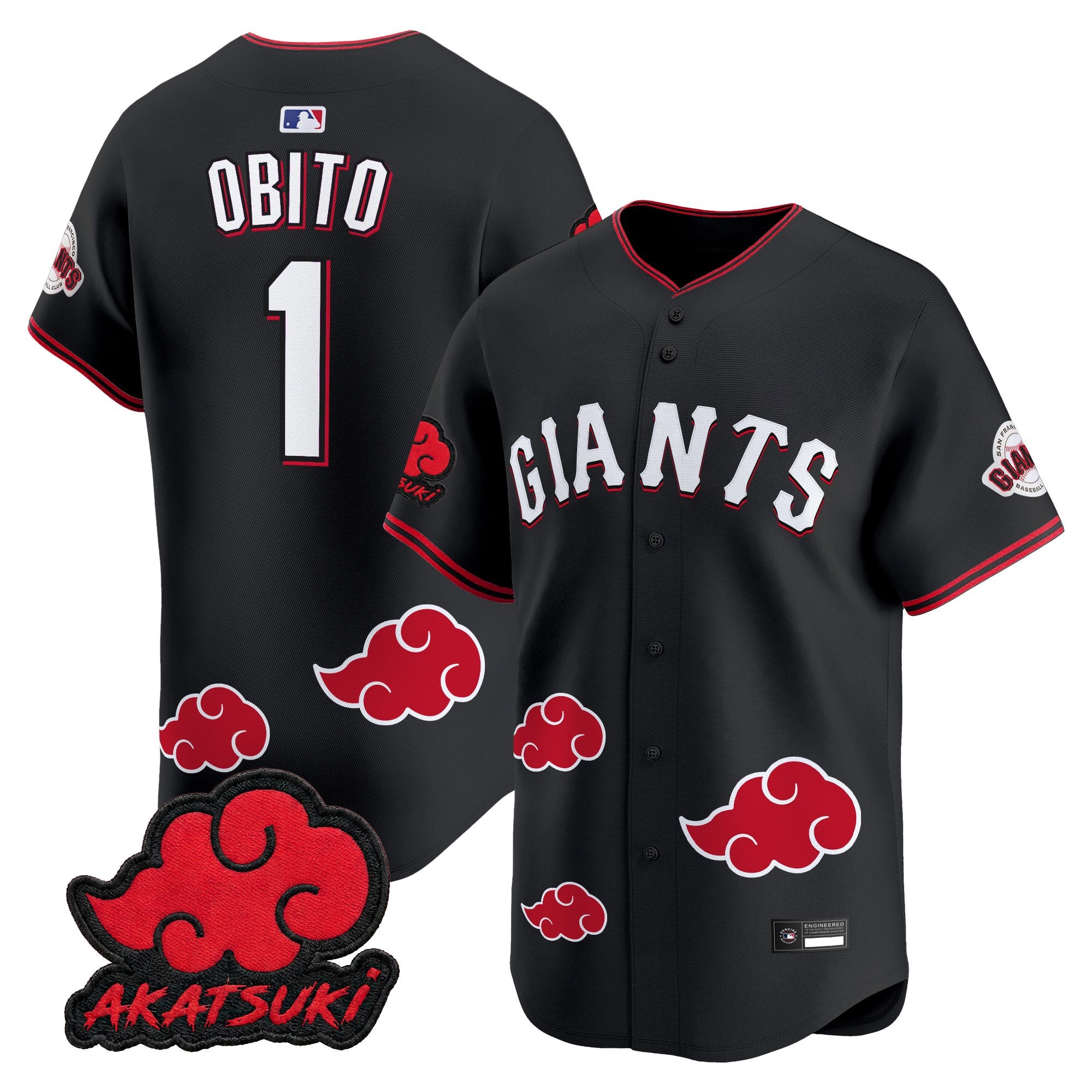 San Francisco Giants x Naruto "Akatsuki Edition" Vapor Premier Limited Jersey - Stitched