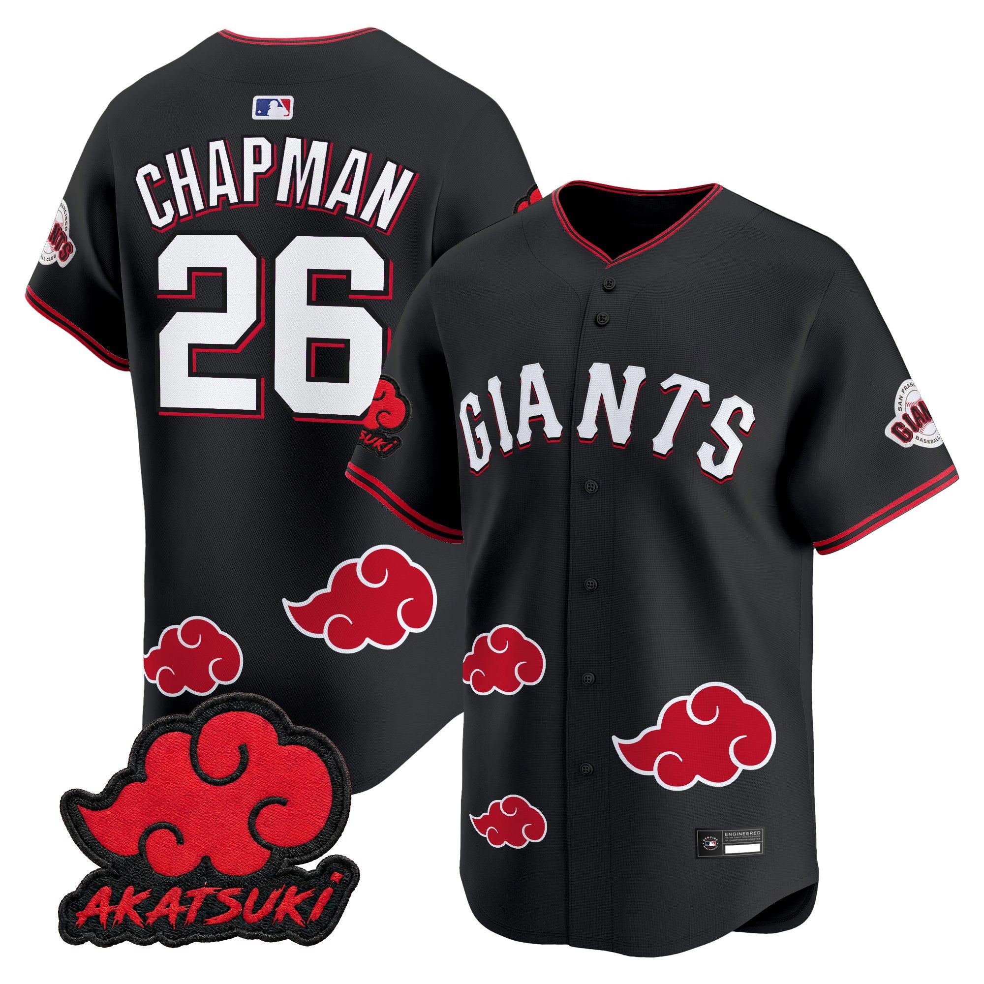 San Francisco Giants x Naruto "Akatsuki Edition" Vapor Premier Limited Jersey - Stitched
