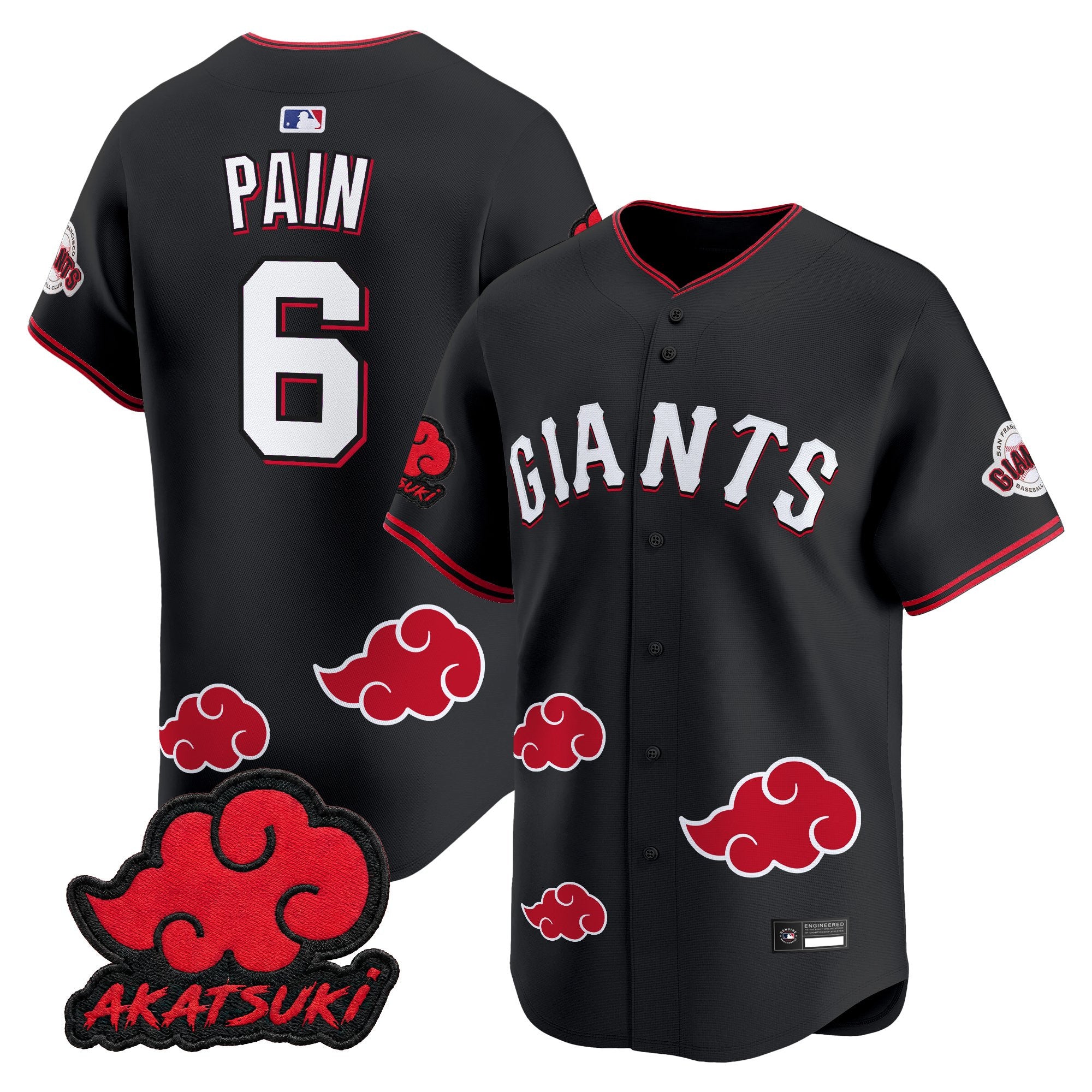 San Francisco Giants x Naruto "Akatsuki Edition" Vapor Premier Limited Jersey - Stitched