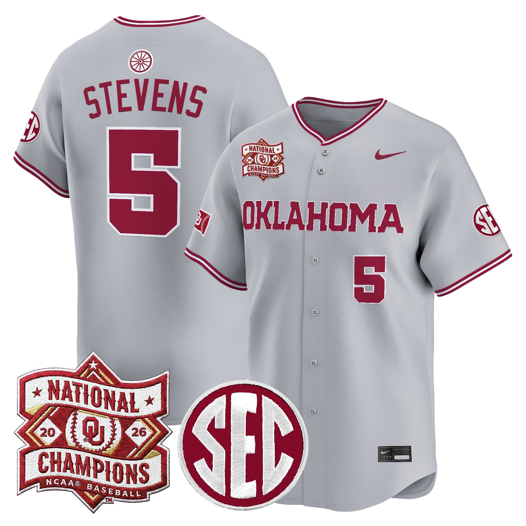 Men's Oklahoma Sooners 2026 National Champions Patch Vapor Premier Limited Jersey V2 - All Stitched