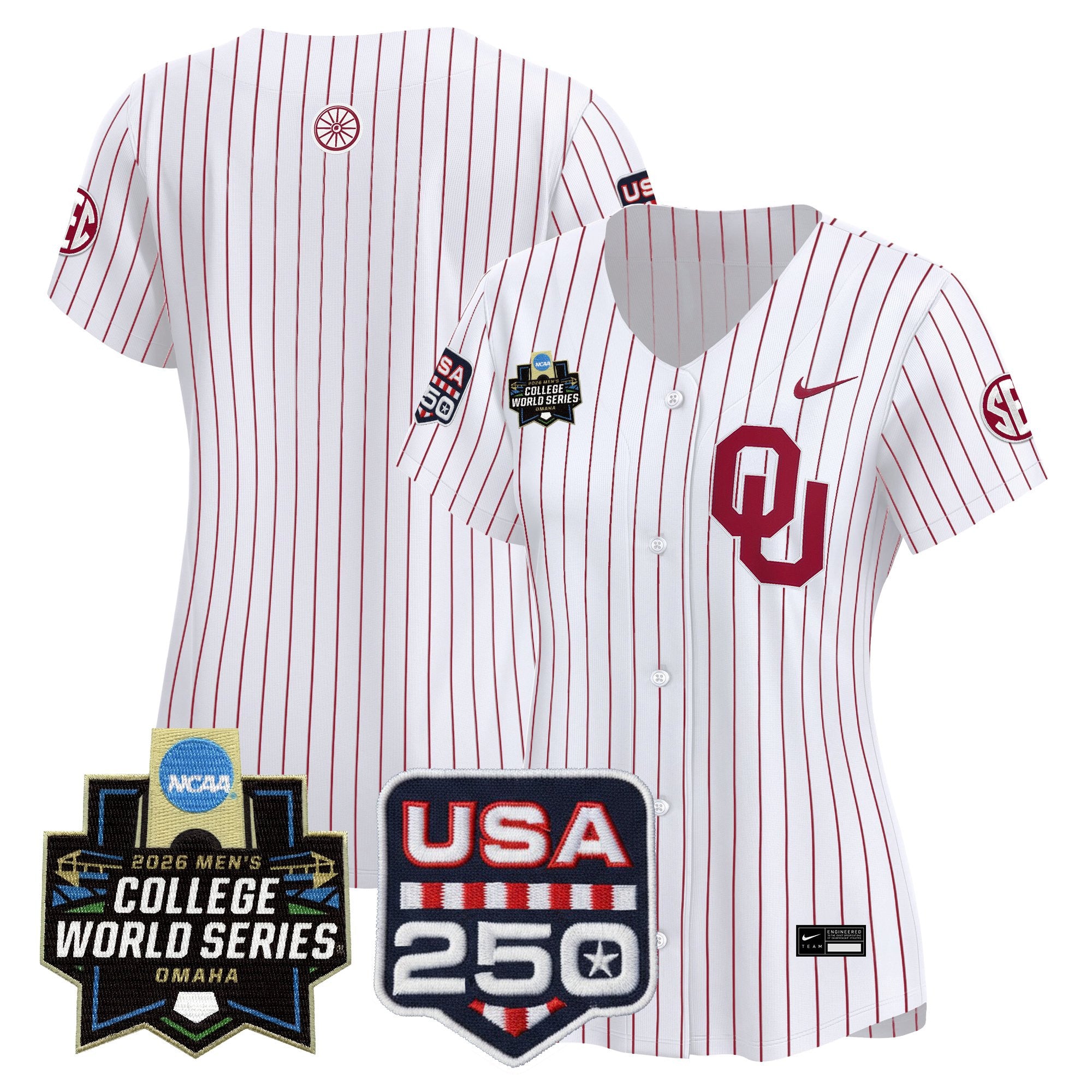 Women's Oklahoma Sooners USA 250 Fourth of July Vapor Premier Limited Jersey - 2026 World Series patch - All Stitched