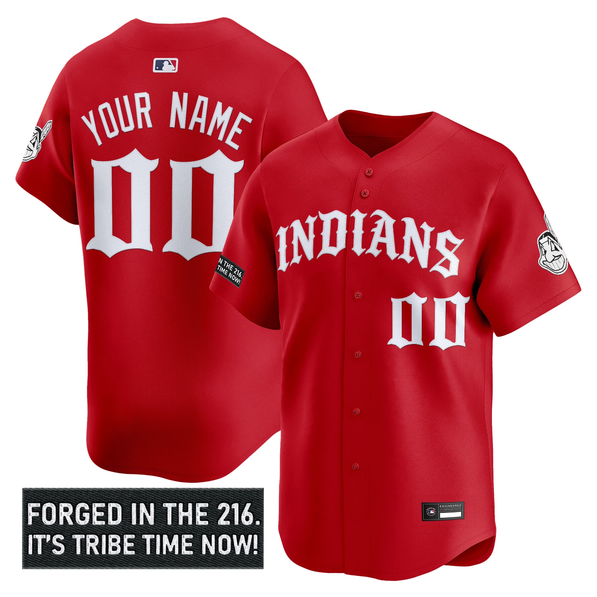 Cleveland Indians 'Old English Edition' Vapor Premier Limited Custom Jersey - All Stitched